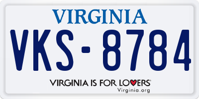 VA license plate VKS8784