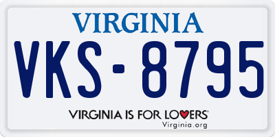 VA license plate VKS8795