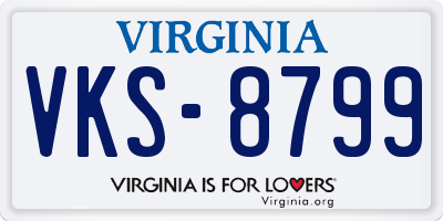 VA license plate VKS8799