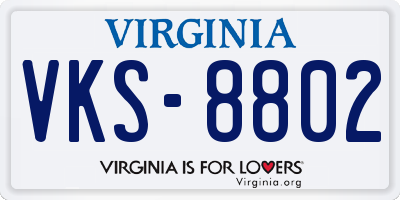 VA license plate VKS8802