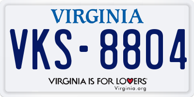 VA license plate VKS8804
