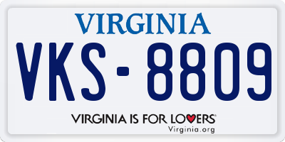 VA license plate VKS8809