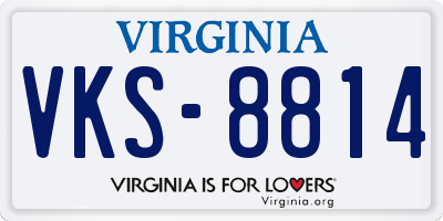 VA license plate VKS8814