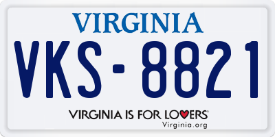 VA license plate VKS8821