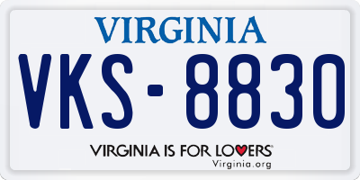 VA license plate VKS8830