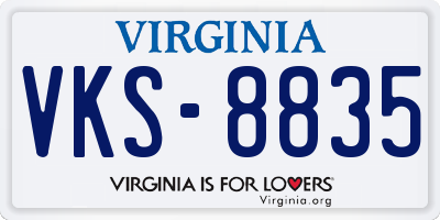 VA license plate VKS8835