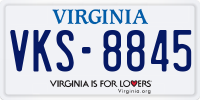 VA license plate VKS8845