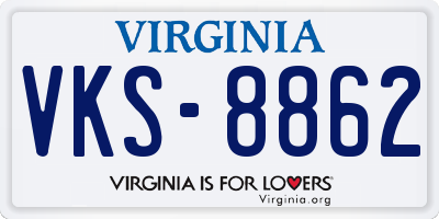 VA license plate VKS8862