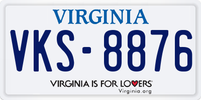 VA license plate VKS8876