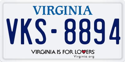 VA license plate VKS8894