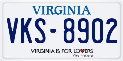 VA license plate VKS8902