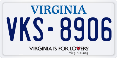VA license plate VKS8906