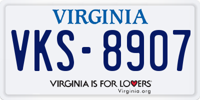 VA license plate VKS8907