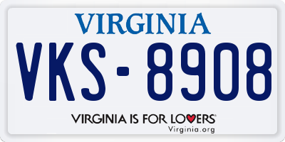 VA license plate VKS8908