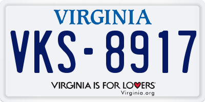 VA license plate VKS8917