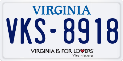 VA license plate VKS8918