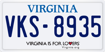 VA license plate VKS8935