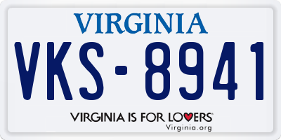 VA license plate VKS8941