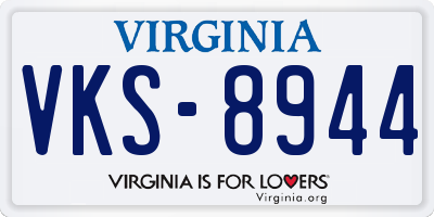 VA license plate VKS8944