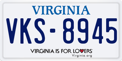 VA license plate VKS8945