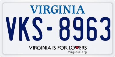 VA license plate VKS8963