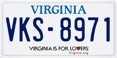 VA license plate VKS8971