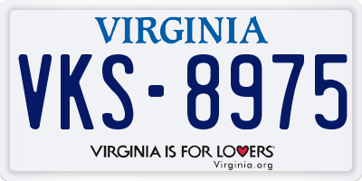 VA license plate VKS8975