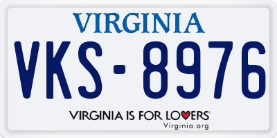 VA license plate VKS8976