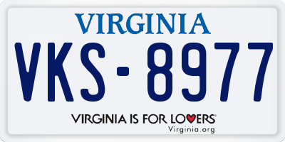 VA license plate VKS8977
