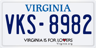 VA license plate VKS8982