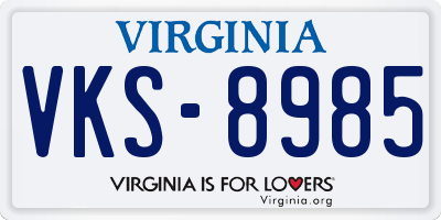 VA license plate VKS8985