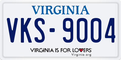 VA license plate VKS9004