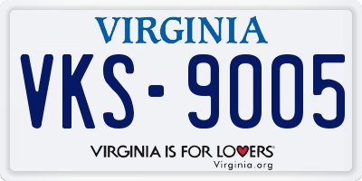 VA license plate VKS9005
