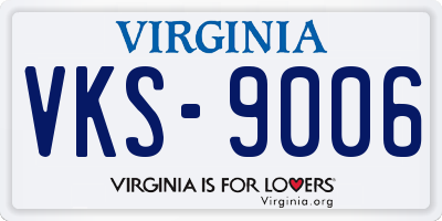 VA license plate VKS9006