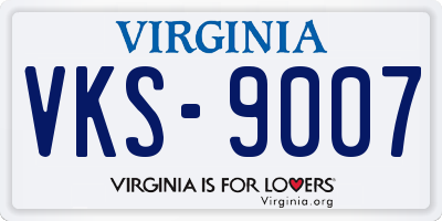 VA license plate VKS9007