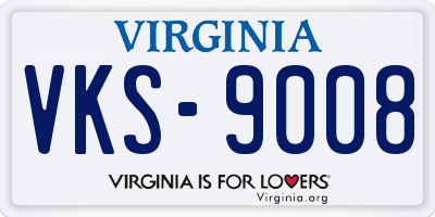 VA license plate VKS9008