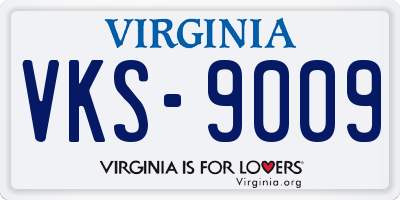 VA license plate VKS9009