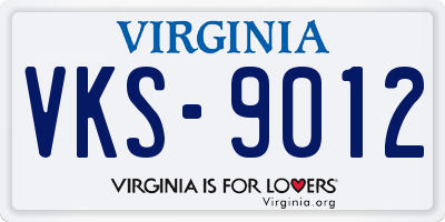 VA license plate VKS9012