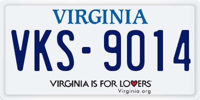 VA license plate VKS9014