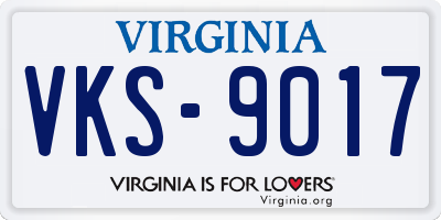 VA license plate VKS9017