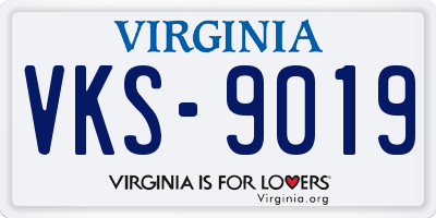 VA license plate VKS9019