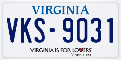 VA license plate VKS9031