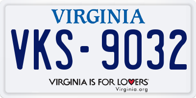 VA license plate VKS9032