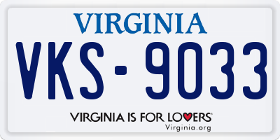 VA license plate VKS9033