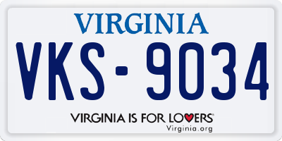 VA license plate VKS9034