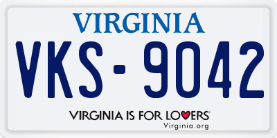 VA license plate VKS9042