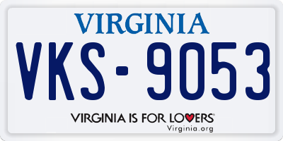 VA license plate VKS9053