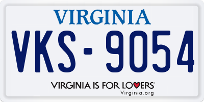 VA license plate VKS9054