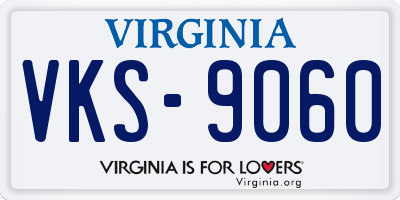 VA license plate VKS9060