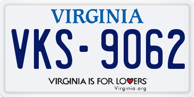 VA license plate VKS9062